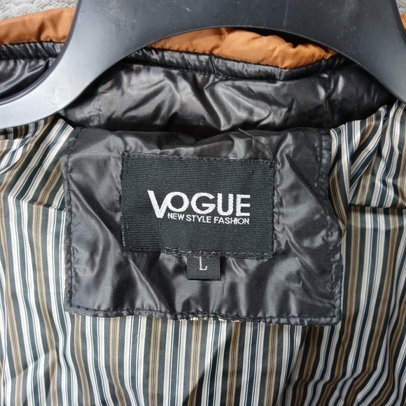 Vogue women's black removable hood puffer coat. New without tag. Sz large. Pit-p - Picture 4 of 7